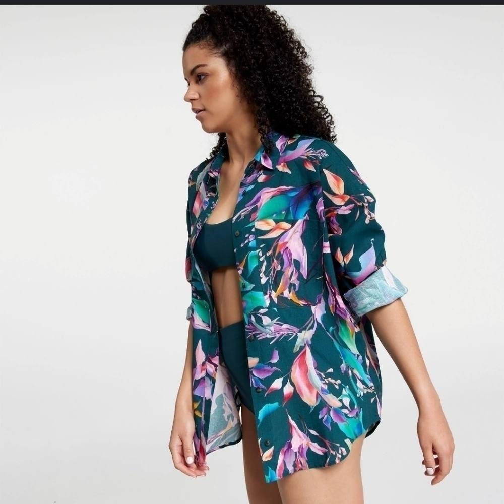 Calia floral button down long sleeve shirts